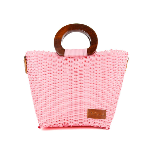 **CLOSEOUT** WOVEN UPCYCLED TOTE WITH HANDLE - NO. 16085