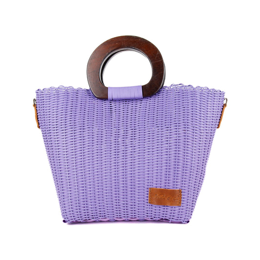 **CLOSEOUT** WOVEN UPCYCLED TOTE WITH HANDLE - NO. 16086