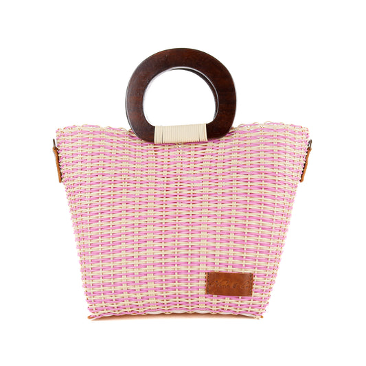 **CLOSEOUT** WOVEN UPCYCLED TOTE WITH HANDLE - NO. 16090