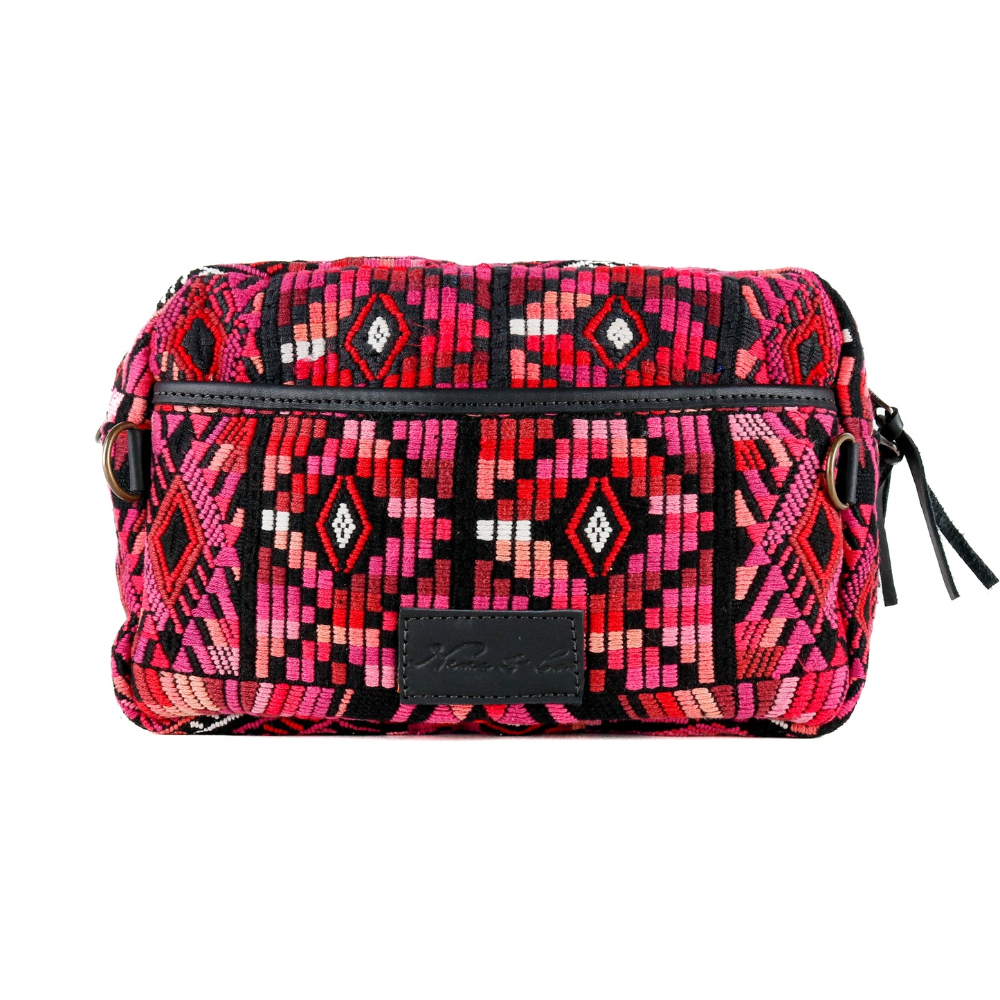 LARGE WANDER BAG + STRAP SET - OOAK HUIPIL & CORTE - BLACK - NO. 16156