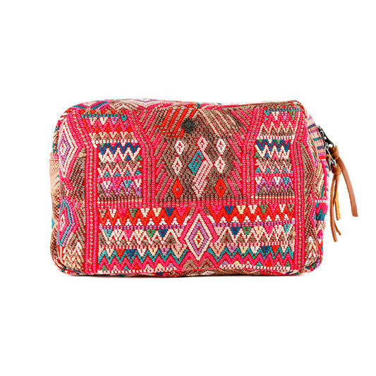 LARGE WANDER BAG + STRAP SET - OOAK HUIPIL & CORTE - CAFE - NO. 16157