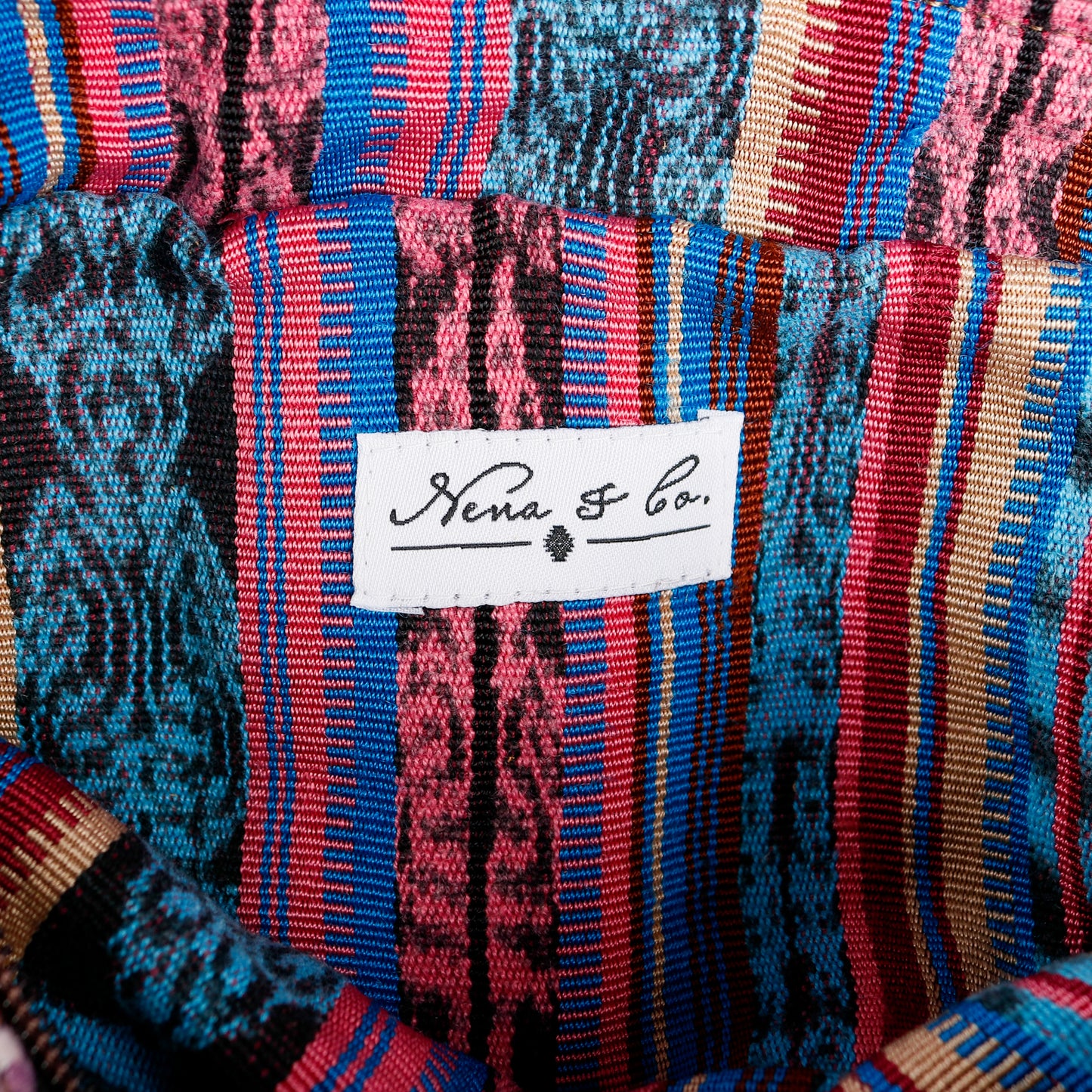 LARGE WANDER BAG + STRAP SET - OOAK HUIPIL & CORTE - CAFE - NO. 16160