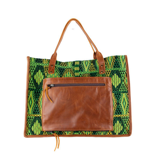 PERFECT TRAVEL TOTE - OOAK HUIPIL - CAFE - NO. 16382