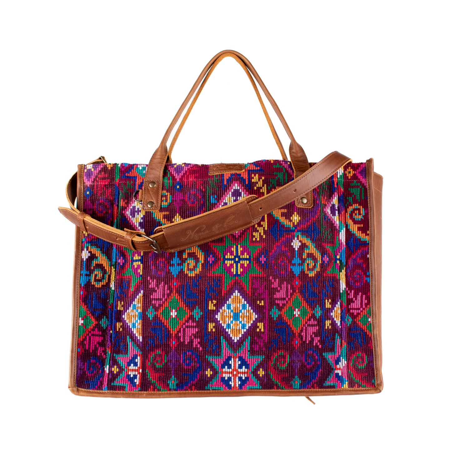 PERFECT TRAVEL TOTE - OOAK HUIPIL - CAFE - NO. 16383