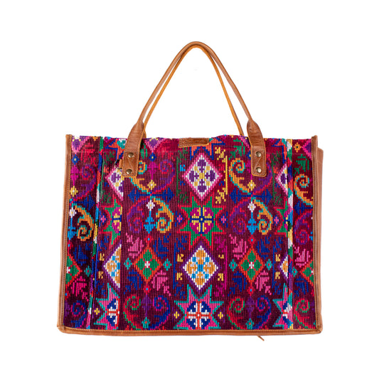 PERFECT TRAVEL TOTE - OOAK HUIPIL - CAFE - NO. 16383