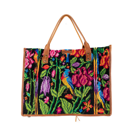 PERFECT TRAVEL TOTE - OOAK HUIPIL - CAFE - NO. 16385