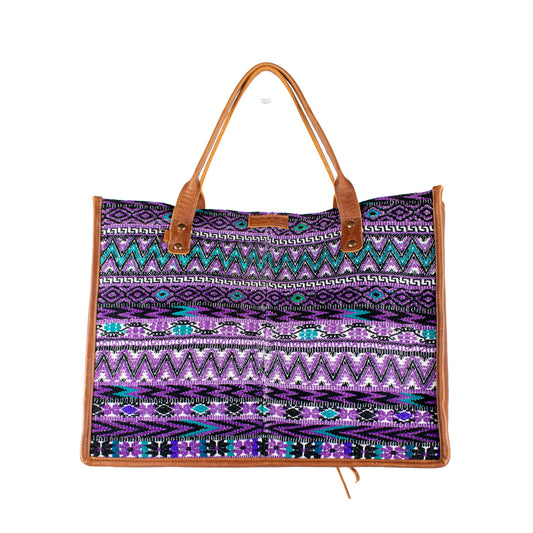 PERFECT TRAVEL TOTE - OOAK HUIPIL - CAFE - NO. 16388