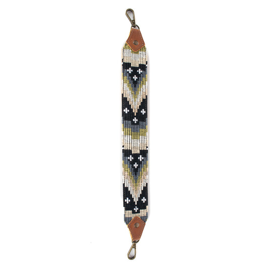 DIAMANTE SHOULDER STRAP - H&S MOONS - CAFE - NO. 16625