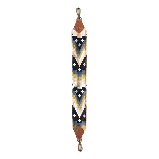 DIAMANTE SHOULDER STRAP - H&S MOONS - CAFE - NO. 16626