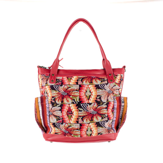 THE MEDIUM PERFECT BAG - OOAK HUIPIL - CHILI PEPPER - NO. 16642