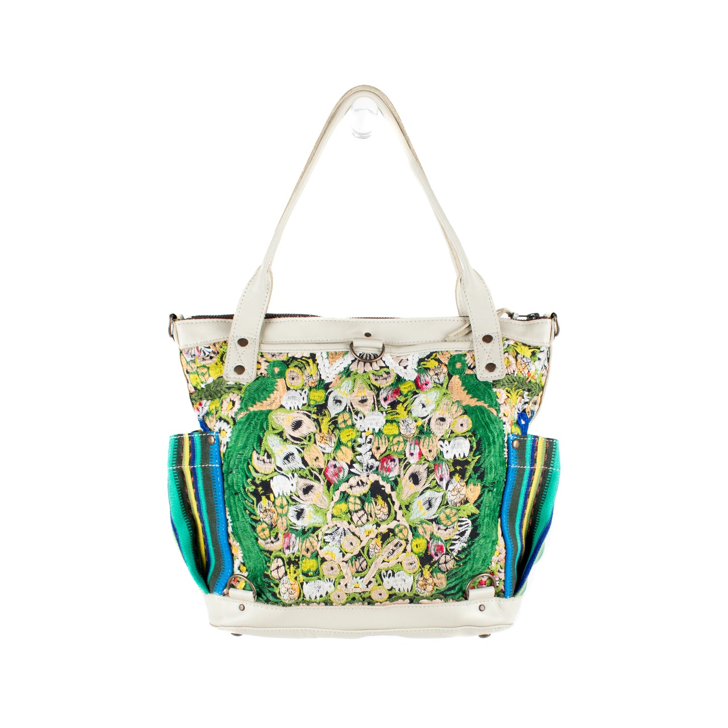 THE MEDIUM PERFECT BAG - OOAK HUIPIL - BONE - NO. 16645