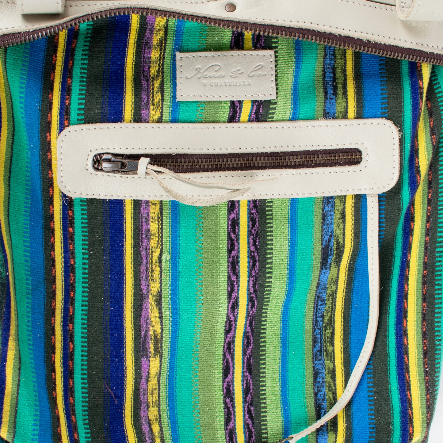 THE MEDIUM PERFECT BAG - OOAK HUIPIL - BONE - NO. 16645
