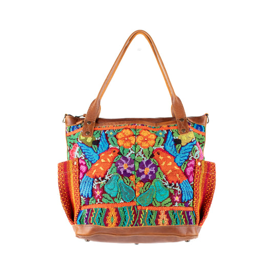 THE MEDIUM PERFECT BAG - OOAK HUIPIL - CAFE - NO. 16662