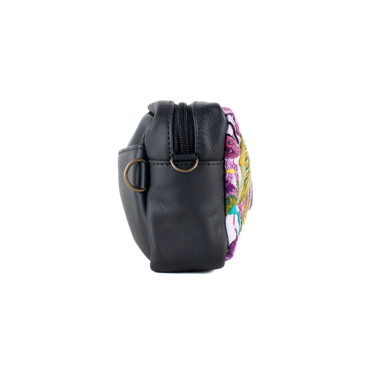 WANDER CROSSBODY BAG + STRAP SET - OOAK HUIPIL WITH JADE - BLACK - NO. 16726