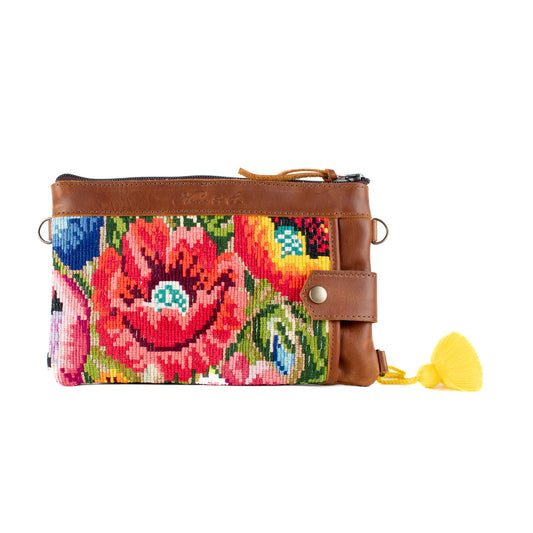 EVERYTHING CLUTCH - OOAK FLORAL HUIPIL - CAFE - NO. 16729