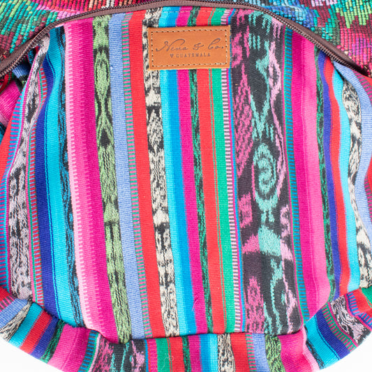 LARGE BOHO SADDLE BAG - OOAK HUIPIL - CAFE - NO. 16979