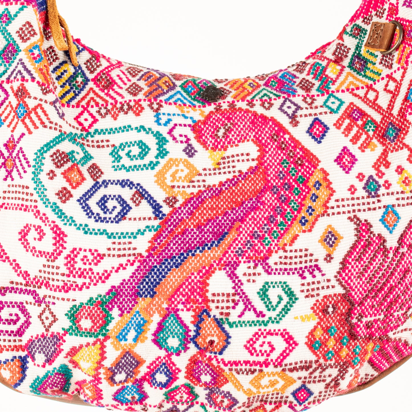 LARGE BOHO SADDLE BAG - OOAK HUIPIL - CAFE - NO. 16980