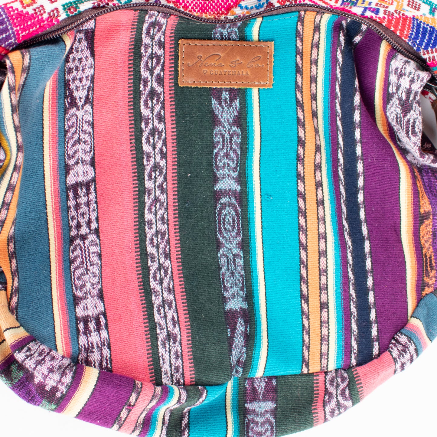 LARGE BOHO SADDLE BAG - OOAK HUIPIL - CAFE - NO. 16980
