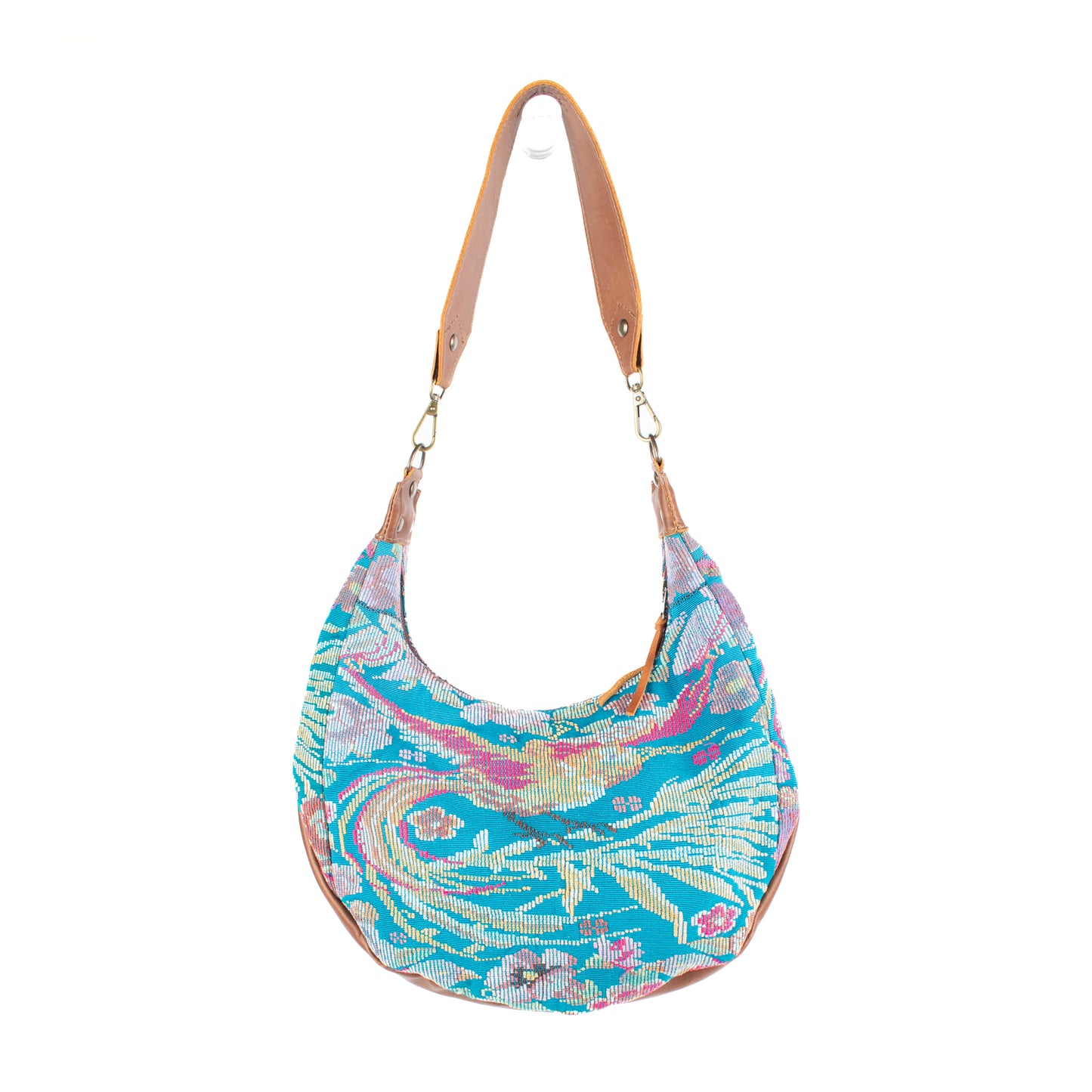 LARGE BOHO SADDLE BAG - OOAK HUIPIL - CAFE - NO. 16986