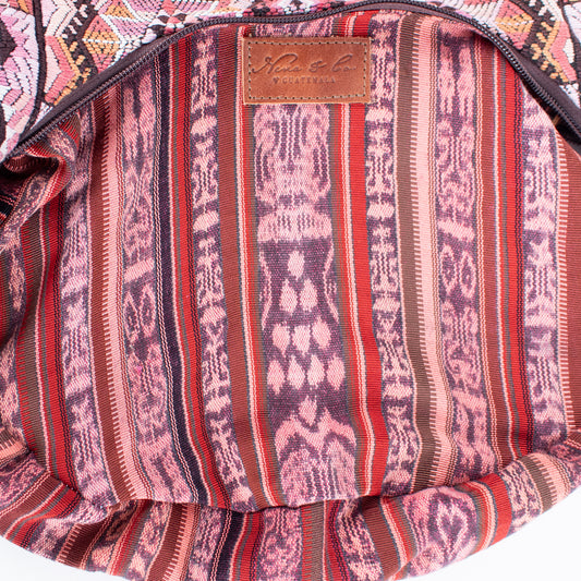 LARGE BOHO SADDLE BAG - OOAK HUIPIL - WHISKEY - NO. 16992