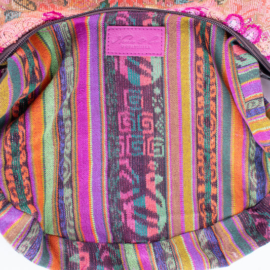 LARGE BOHO SADDLE BAG - OOAK HUIPIL - BABY RHINO - NO. 16995