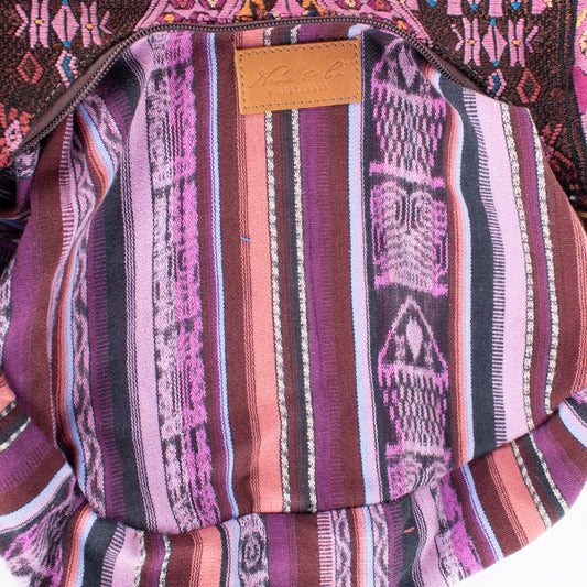 LARGE BOHO SADDLE BAG - OOAK HUIPIL - BRANDY - NO. 16997