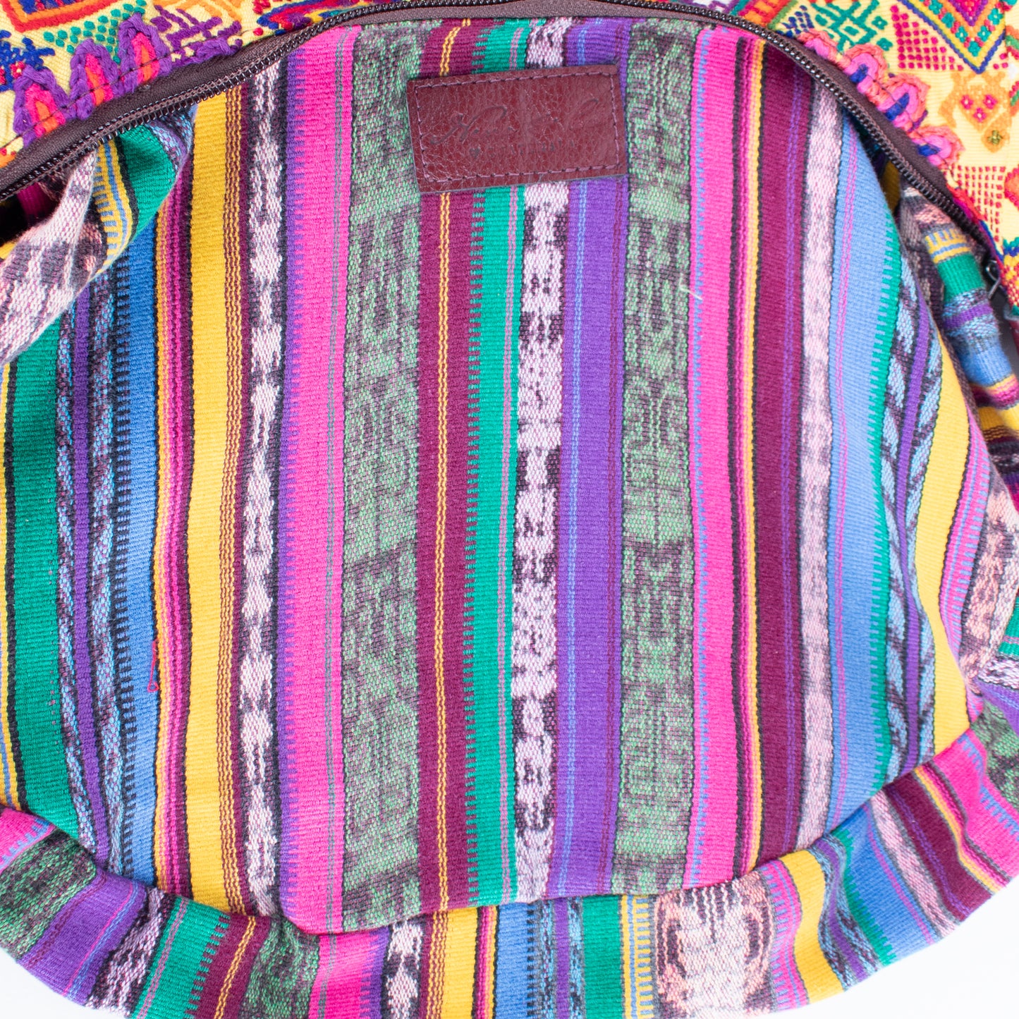 LARGE BOHO SADDLE BAG - OOAK HUIPIL - AMARANTH - NO. 16998