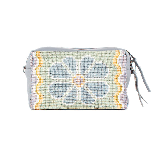 H&S WANDER CROSSBODY SET - OOAK BEADED PANEL - PATINUM - NO. 17082