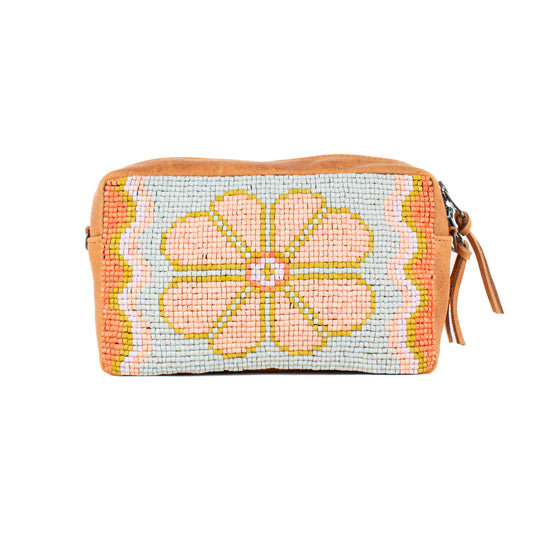 H&S WANDER CROSSBODY SET - OOAK BEADED PANEL - BOURBON - NO. 17083