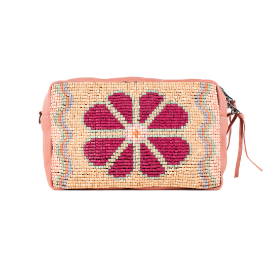 H&S WANDER CROSSBODY SET - OOAK BEADED PANEL - BLUSH - NO. 17084