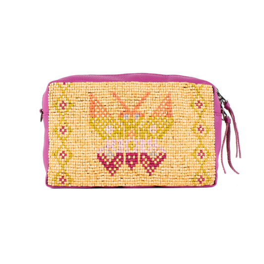 H&S WANDER CROSSBODY SET - OOAK BEADED PANEL - BABY RHINO - NO. 17085