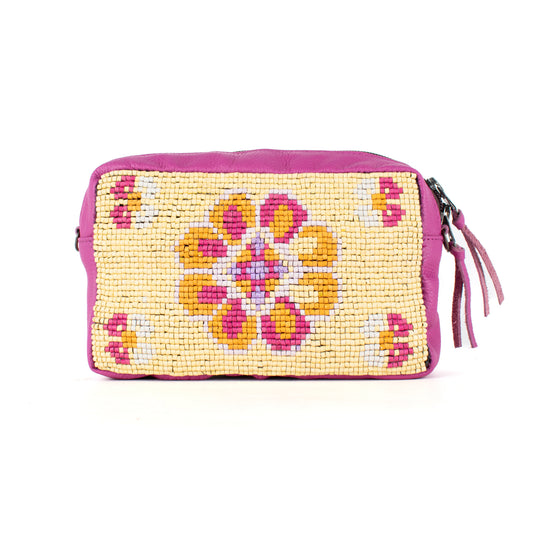 H&S WANDER CROSSBODY SET - OOAK BEADED PANEL - BABY RHINO - NO. 17089