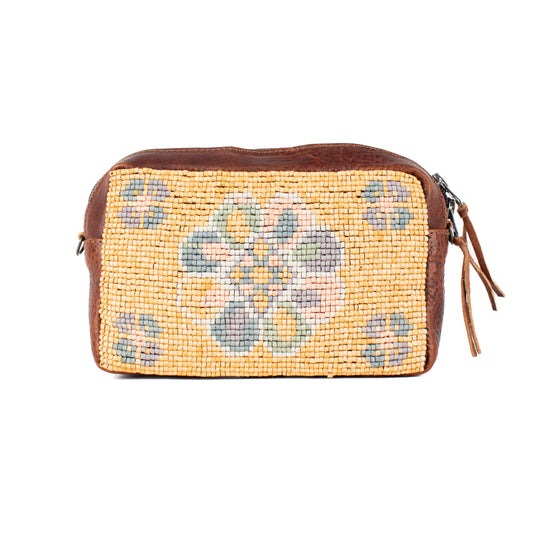 H&S WANDER CROSSBODY SET - OOAK BEADED PANEL - HONEY - NO. 17091