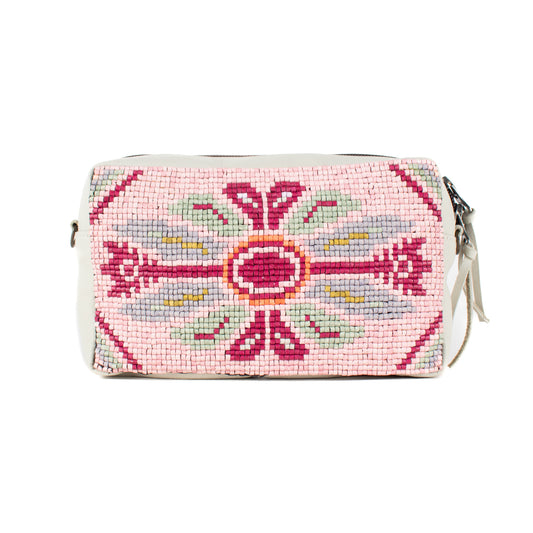 H&S WANDER CROSSBODY SET - OOAK BEADED PANEL - ALABASTER - NO. 17092