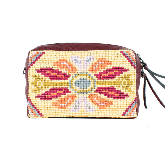 H&S WANDER CROSSBODY SET - OOAK BEADED PANEL - AMARANTH - NO. 17094