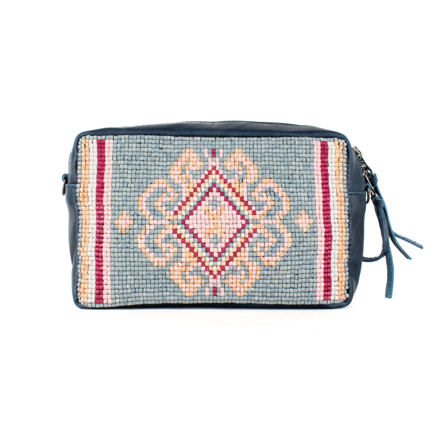 H&S WANDER CROSSBODY SET - OOAK BEADED PANEL - NAVY - NO. 17097