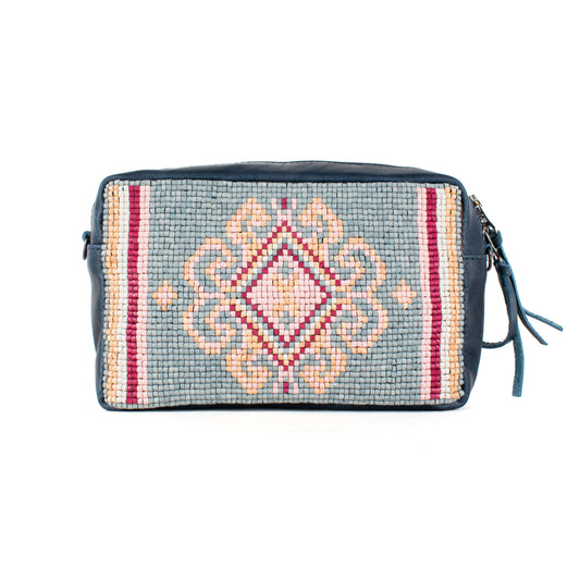 H&S WANDER CROSSBODY SET - OOAK BEADED PANEL - NAVY - NO. 17097