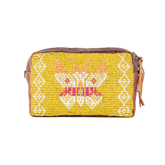H&S WANDER CROSSBODY SET - OOAK BEADED PANEL - HONEY - NO. 17099