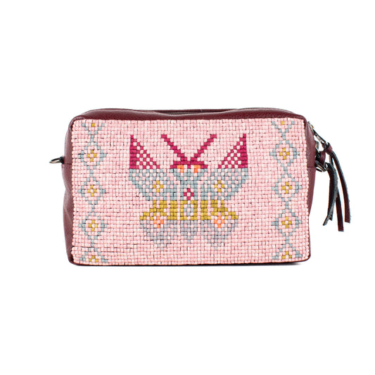 H&S WANDER CROSSBODY SET - OOAK BEADED PANEL - AMARANTH - NO. 17101