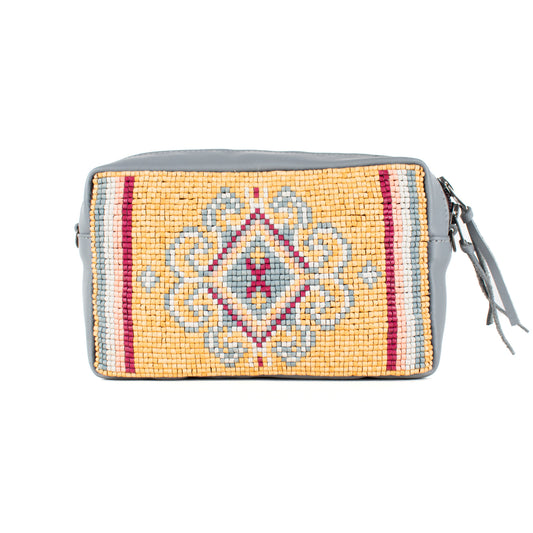 H&S WANDER CROSSBODY SET - OOAK BEADED PANEL - PLATINUM - NO. 17102