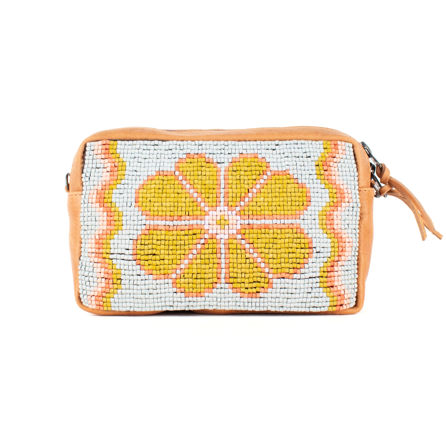 H&S WANDER CROSSBODY SET - OOAK BEADED PANEL - BOURBON - NO. 17105