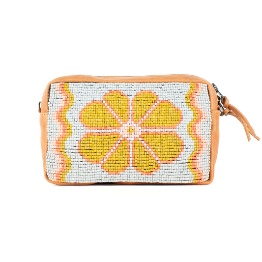 H&S WANDER CROSSBODY SET - OOAK BEADED PANEL - BOURBON - NO. 17105