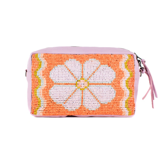 H&S WANDER CROSSBODY SET - OOAK BEADED PANEL - LILAC - NO. 17106