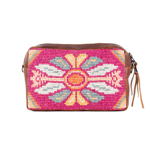 H&S WANDER CROSSBODY SET - OOAK BEADED PANEL - HONEY - NO. 17109