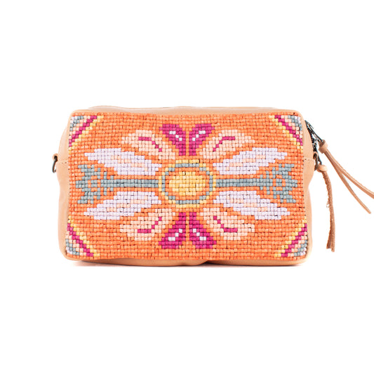 H&S WANDER CROSSBODY SET - OOAK BEADED PANEL - APRICOT - NO. 17110