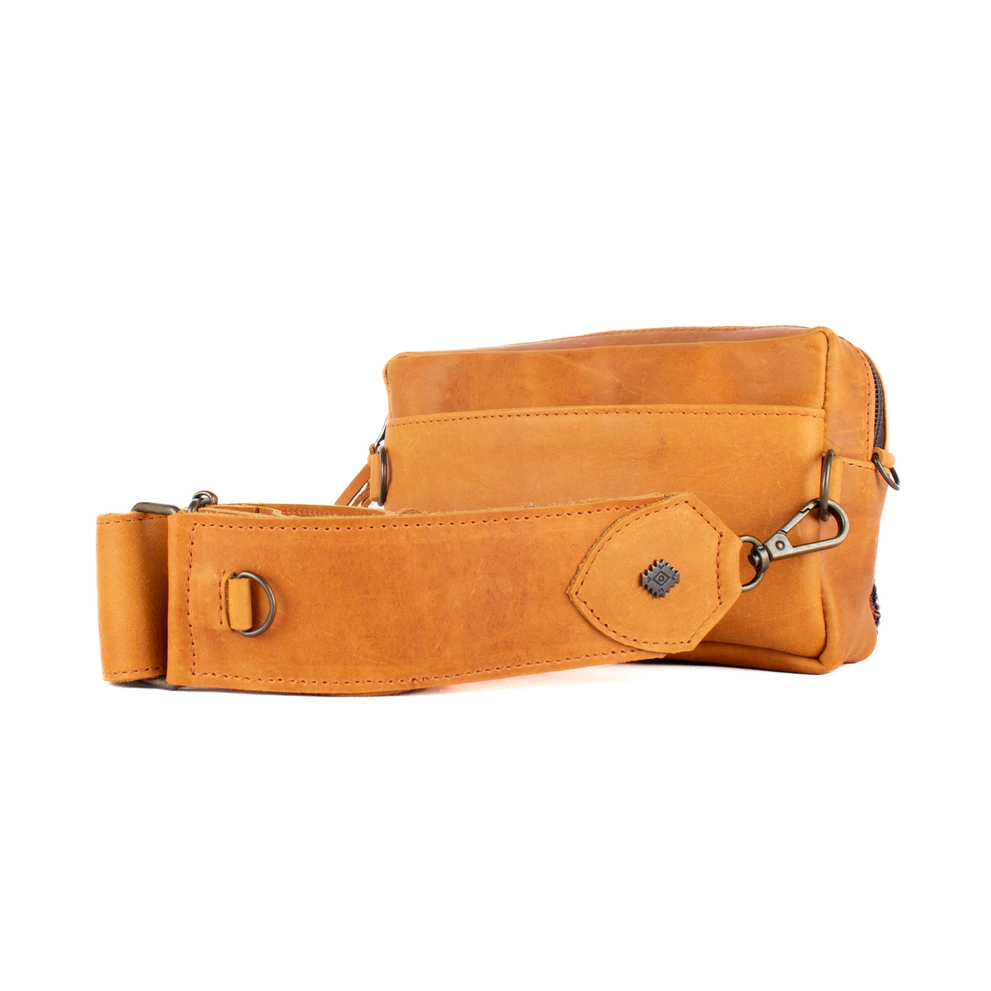 H&S WANDER CROSSBODY SET - OOAK BEADED PANEL - BUTTERSCOTCH - NO. 17113