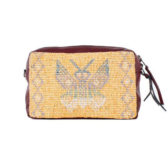 H&S WANDER CROSSBODY SET - OOAK BEADED PANEL - AMARANTH - NO. 17116