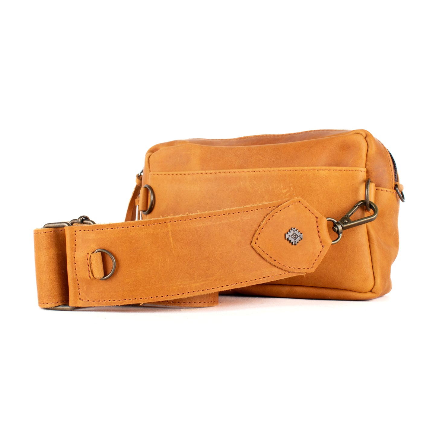 H&S WANDER CROSSBODY SET - OOAK BEADED PANEL - BUTTERSCOTCH - NO. 17117