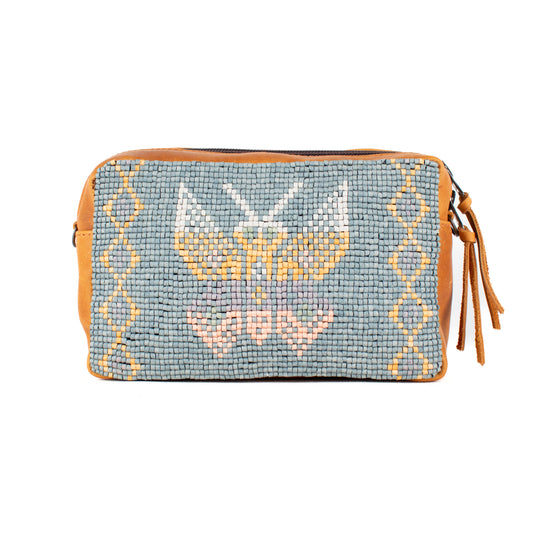 H&S WANDER CROSSBODY SET - OOAK BEADED PANEL - BUTTERSCOTCH - NO. 17117