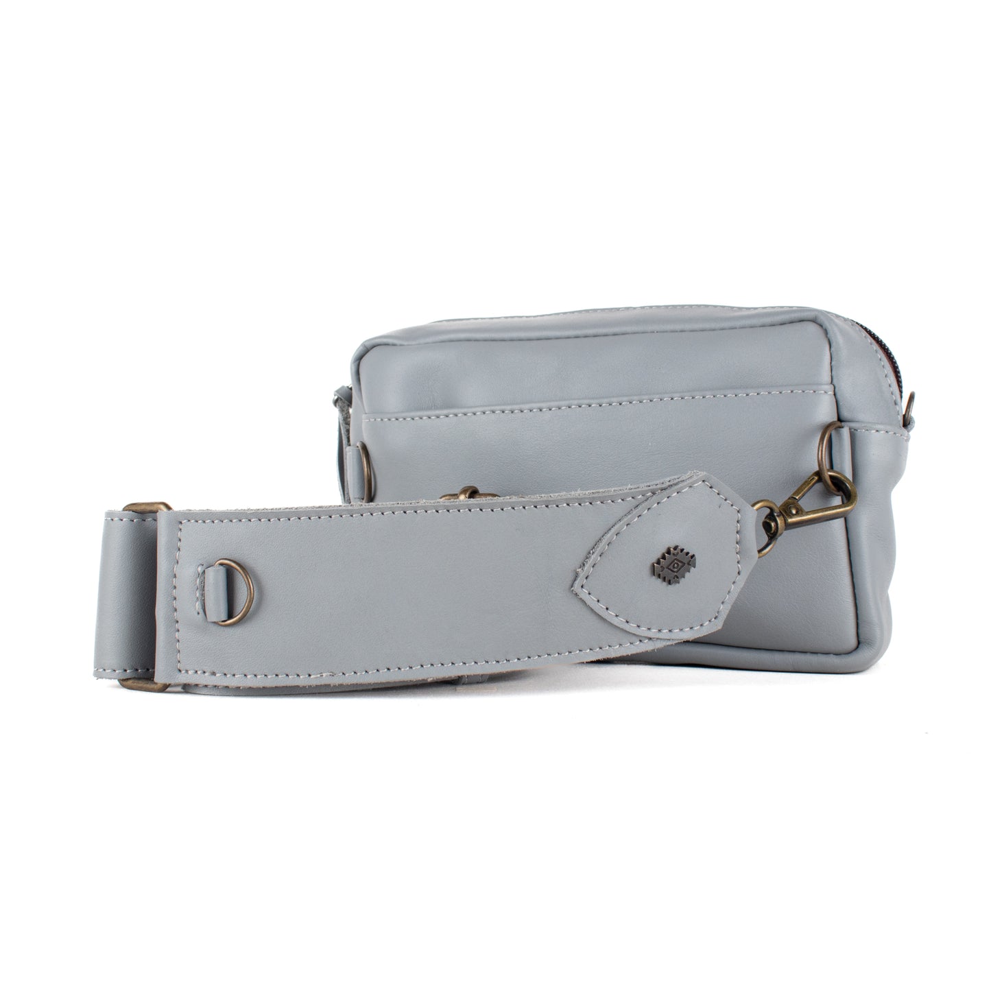 H&S WANDER CROSSBODY SET - OOAK BEADED PANEL - PLATINUM - NO. 17119